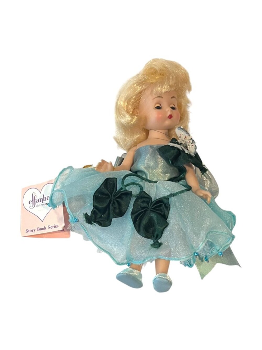 Vintage Effanbee Story Book Series Doll Blue Dress Gown Pink Hang Tag Blonde